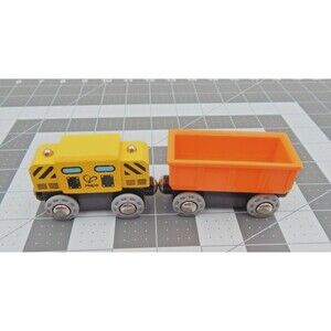 Hape Kids Wooden Mighty Mountain Mine Set Replacement Cargo Orange Cart Magnetic